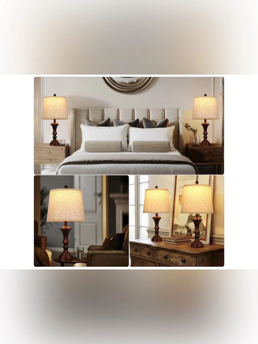 Set of Lamps - ANTIQUE RETRO BROWN